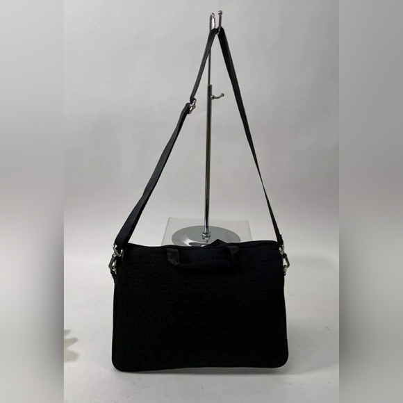 Marc Jacobs Designer Black Laptop Logo Tech messenger tote briefcase Bag - Picture 5 of 16